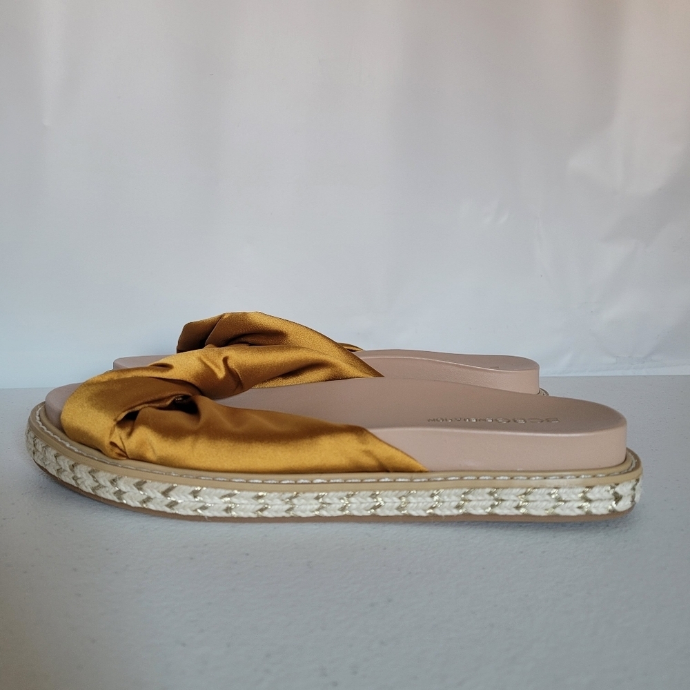 NIB BCBG Essina Golden Yellow Espadrille Flat Sandals - Picture 2 of 8
